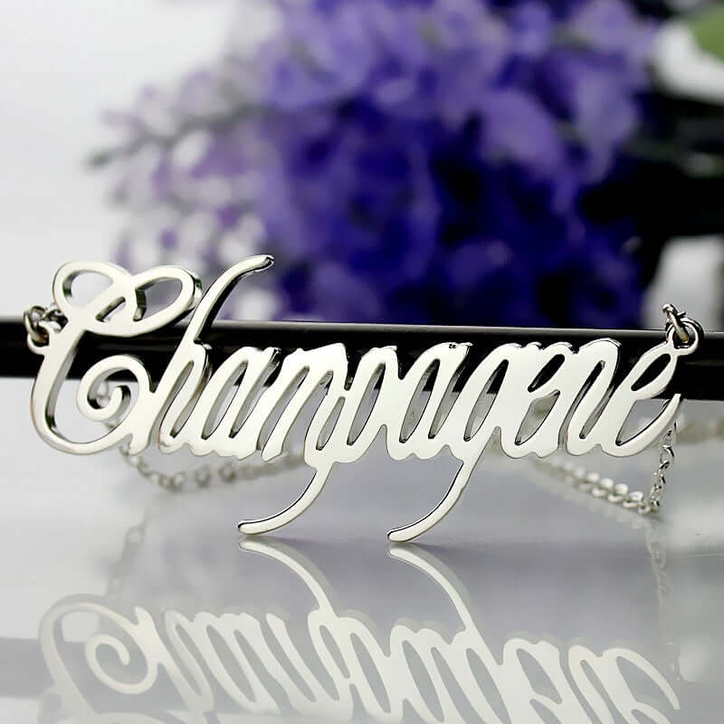 Personalized Contemporary Font Sterling Silver Name Necklace