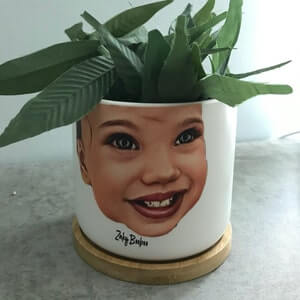 Personalized Cartoon Image Succulent Plant Pot