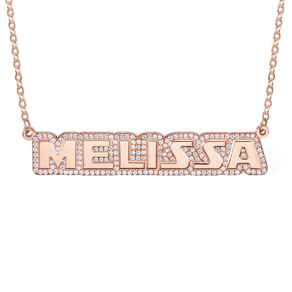Personalized Brass Name Plate Necklace