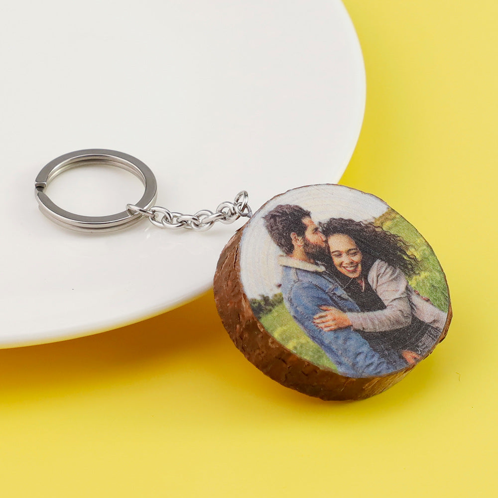 Personalized Photo Log Wood Keychain - Premium keychain from Gift Me A Break - Just $16.99! Shop now at giftmeabreak