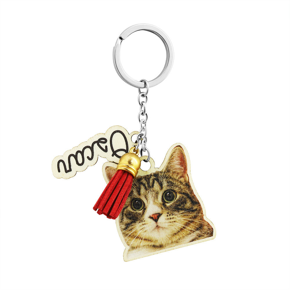 Personalized Pet Wood Keychain - Premium keychain from Gift Me A Break - Just $14.99! Shop now at giftmeabreak