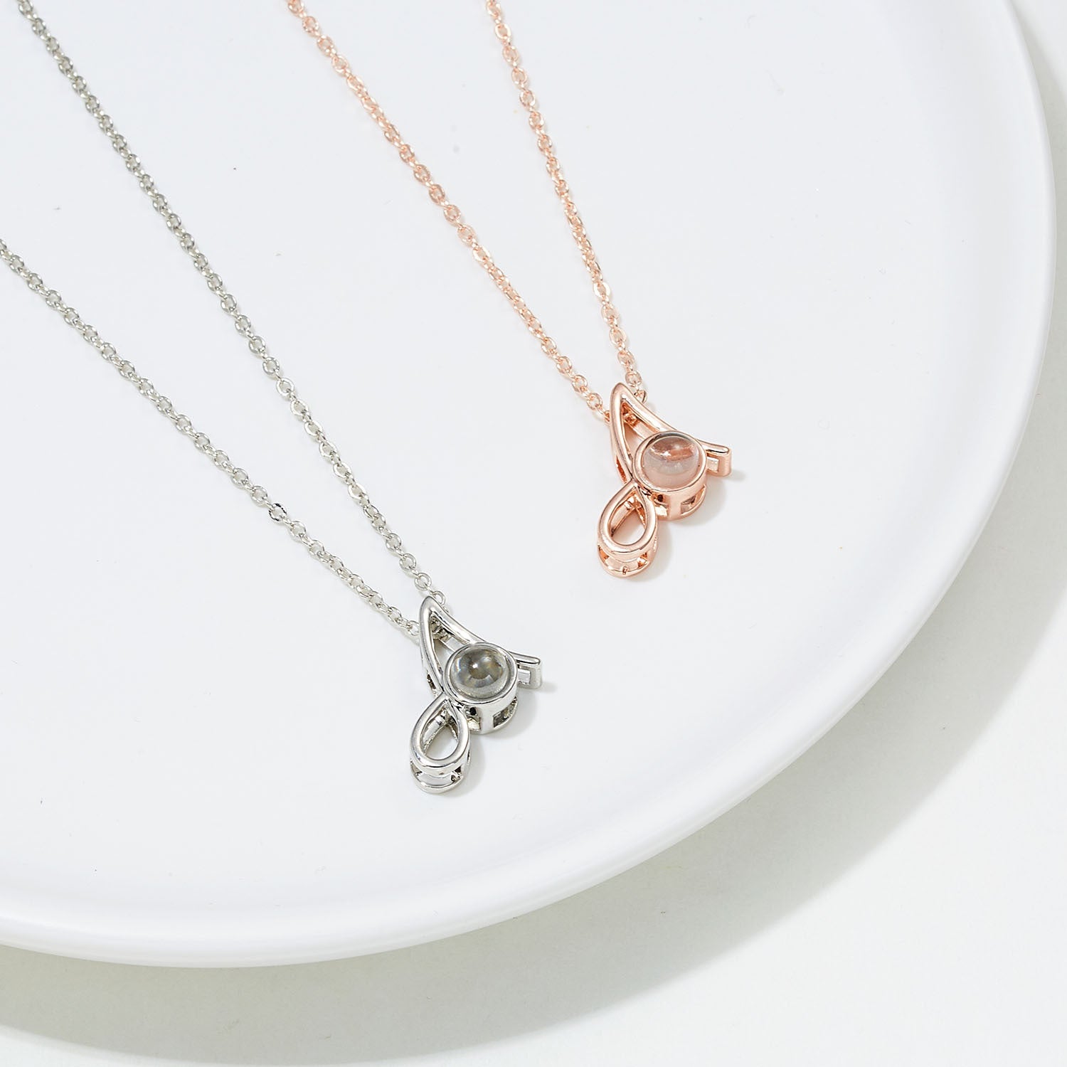 Personalized Initial Monogram Photo Projection Necklace