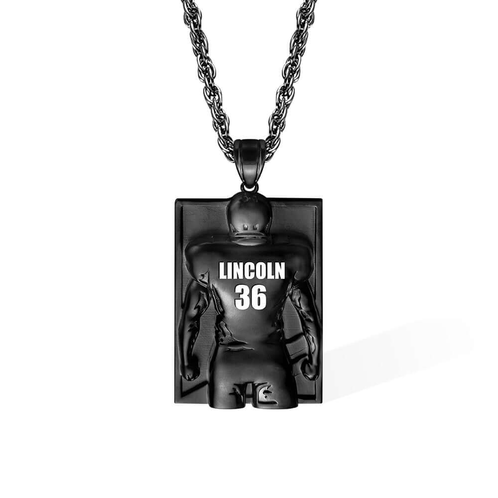 Men's Personalized Name and Number Football Necklace