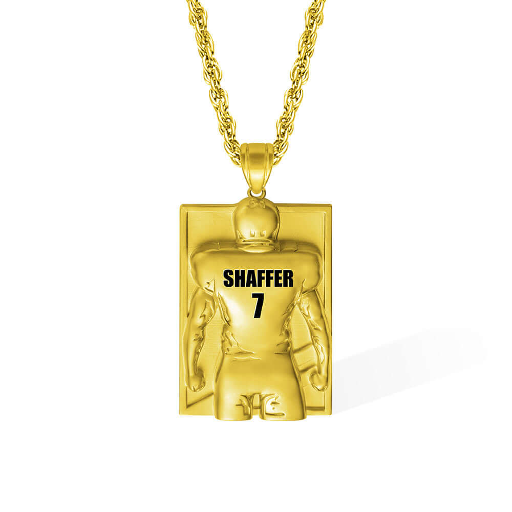 Men's Personalized Name and Number Football Necklace