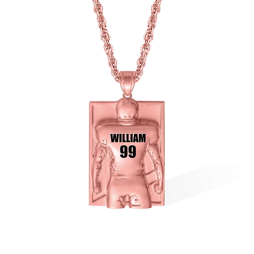 Men's Personalized Name and Number Football Necklace