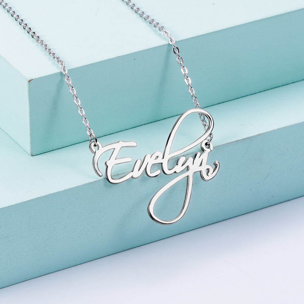 Personalized Stainless Steel Calligraphy Name Necklace - Premium necklace from ideaplus - Just $29.99! Shop now at giftmeabreak