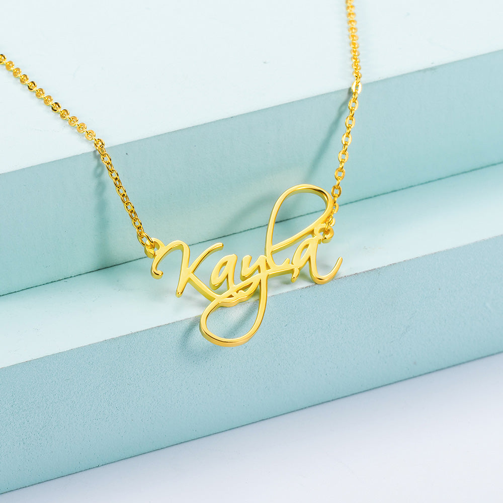 Personalized Stainless Steel Calligraphy Name Necklace - Premium necklace from ideaplus - Just $29.99! Shop now at giftmeabreak