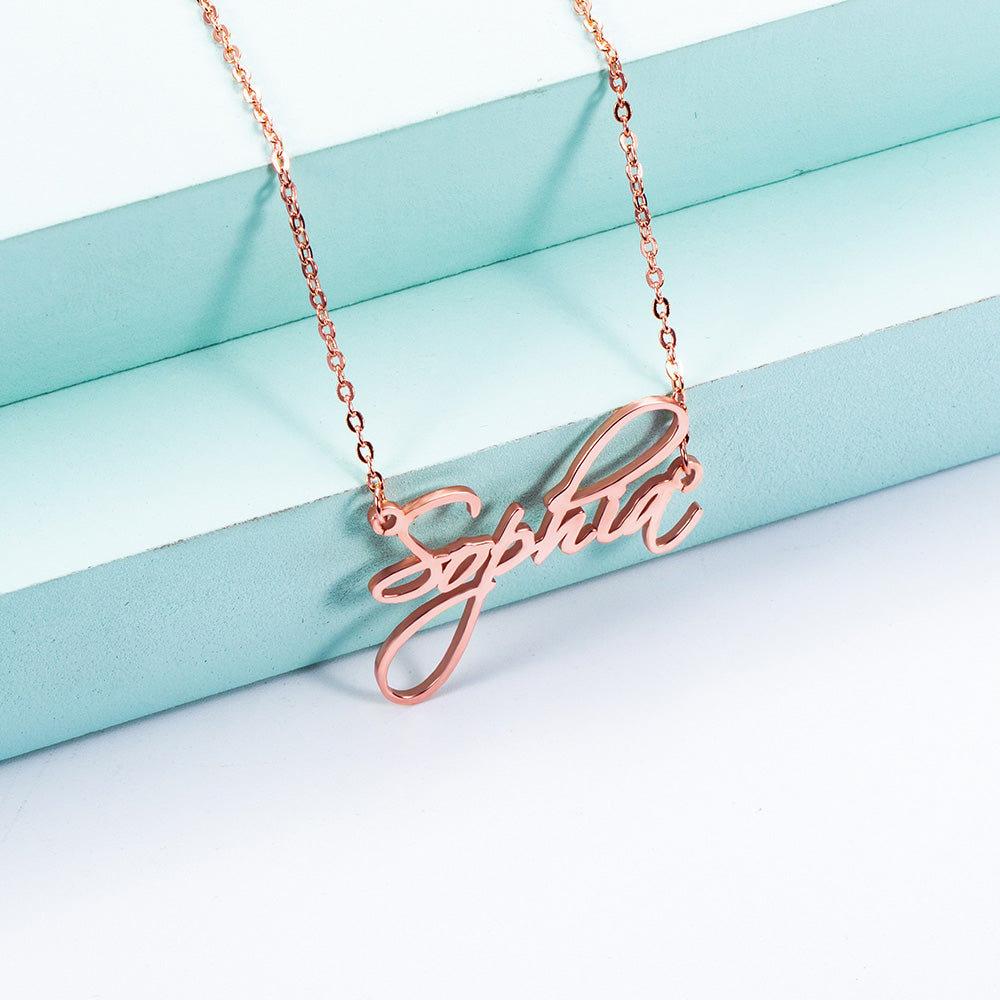 Personalized Stainless Steel Calligraphy Name Necklace - Premium necklace from ideaplus - Just $29.99! Shop now at giftmeabreak