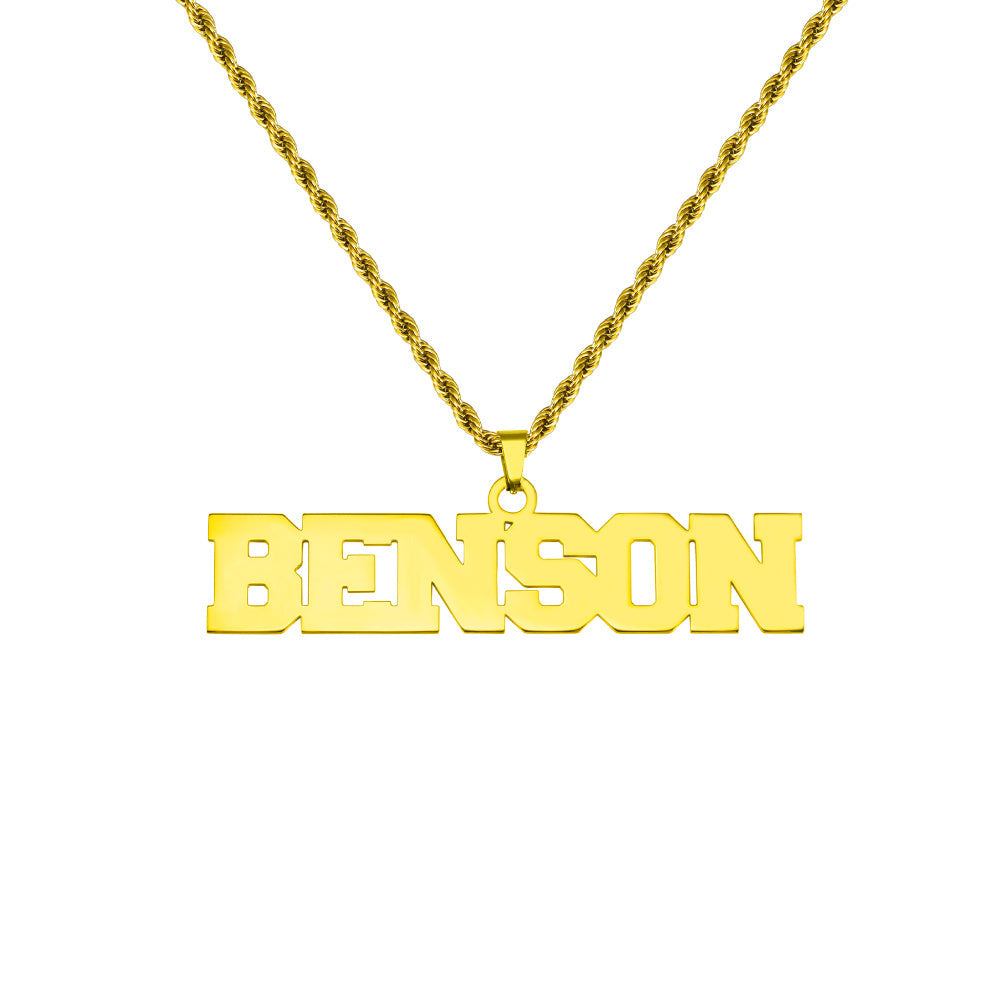 Personalized Stainless Steel Bold Name Necklace for Men - Premium men's necklace from ideaplus - Just $29.99! Shop now at giftmeabreak