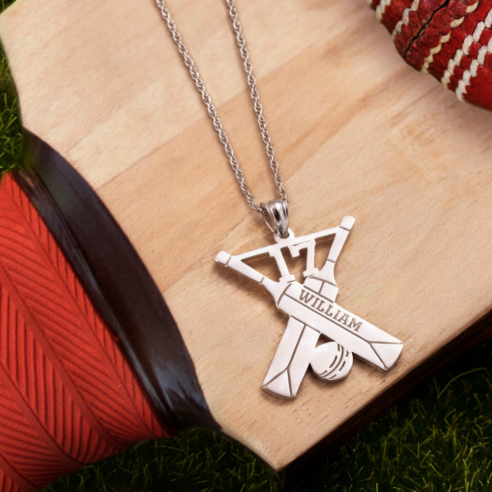 Personalized Sterling Silver Cricket Name Pendant Necklace - Premium necklace from ideaplus - Just $50.99! Shop now at giftmeabreak