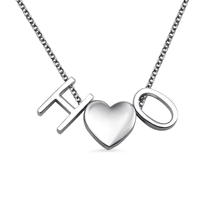 Personalized Sterling Silver Two Letters Initials Heart Necklace - Premium necklace from ideaplus - Just $49.99! Shop now at giftmeabreak
