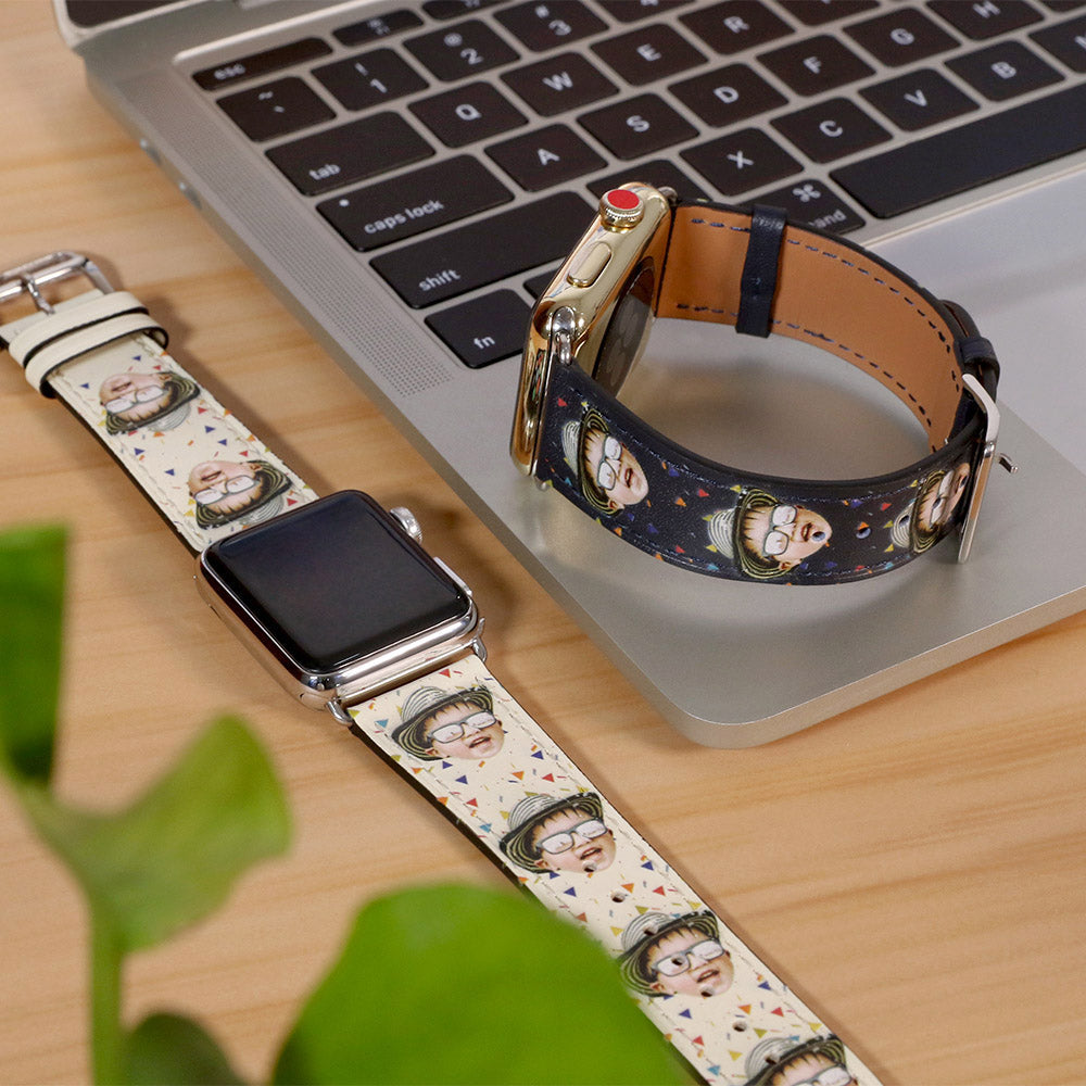 Personalized Photo Leather Watch Band for Apple Watch - Premium watch from ideaplus - Just $36.99! Shop now at giftmeabreak