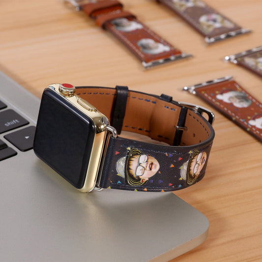Personalized Photo Leather Watch Band for Apple Watch - Premium watch from ideaplus - Just $36.99! Shop now at giftmeabreak