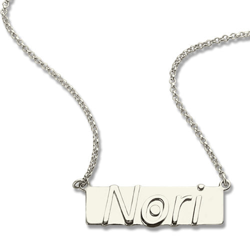 Personalized Nameplate Bar Necklace Sterling Silver - Premium Necklace from You only Jewelry - Just $35.99! Shop now at giftmeabreak