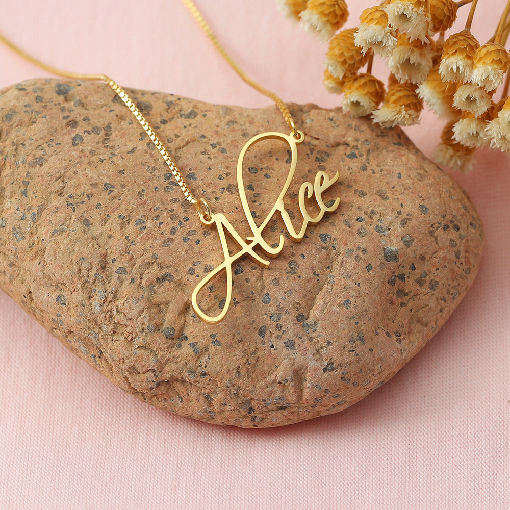 Personalized Custom Fancy Name Pendant Necklace