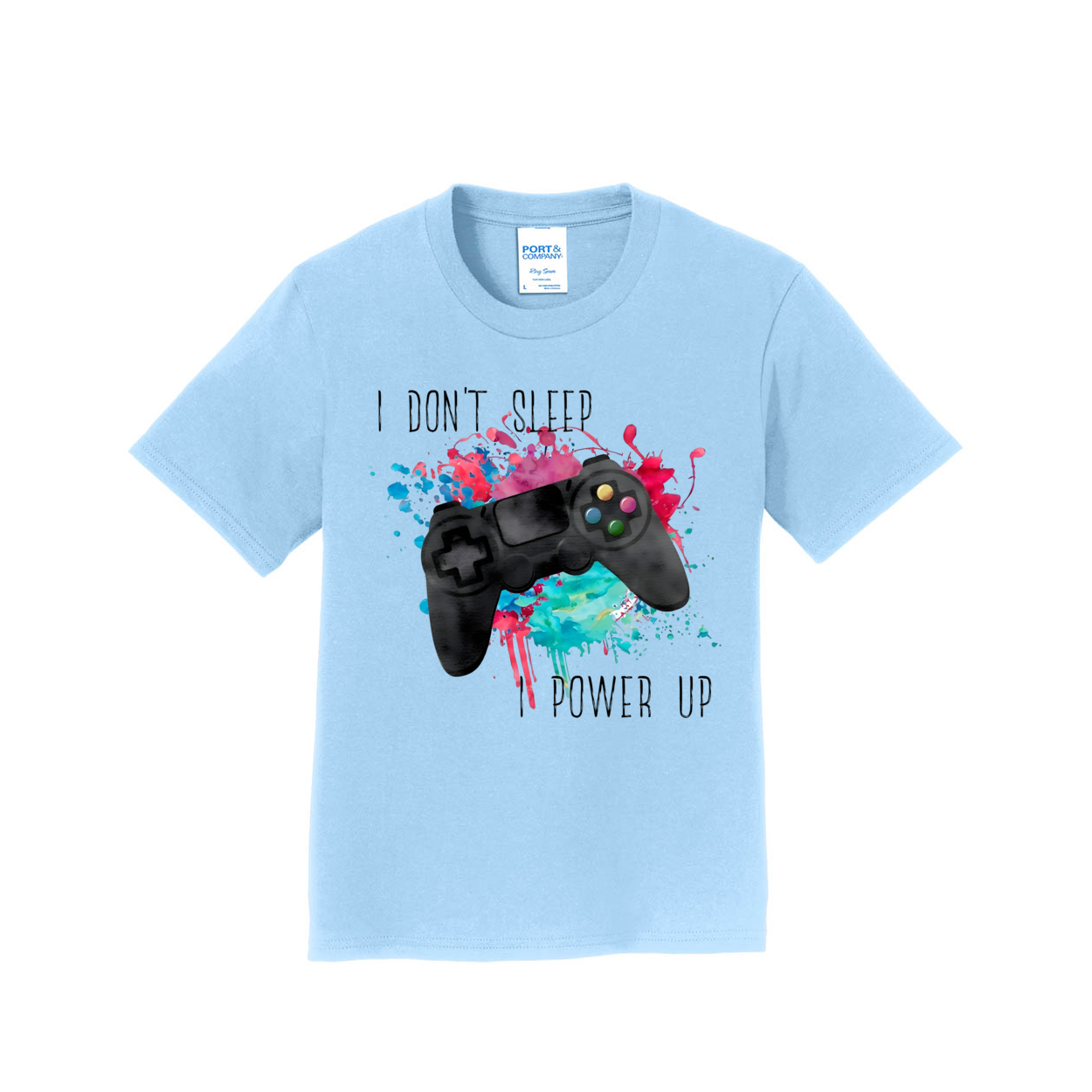 Youth Kid's I Don't Sleep, I Power Up" Video Game Fan Favorite™Tee
