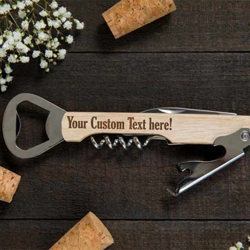 Personalized Custom Engraved Wood Multi Tool Bottle Opener