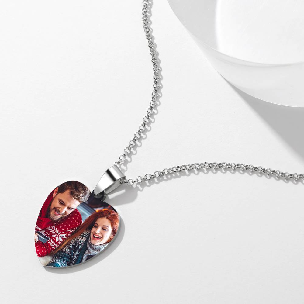 Personalized Custom Stainless Steel Engraved Heart Tag Necklace