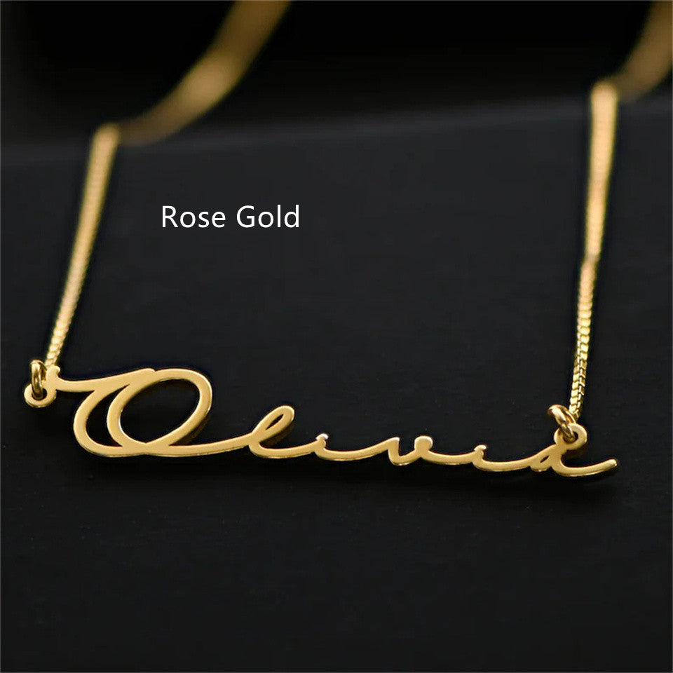 Stainless Steel Customized English Alphabet Name Necklace - Premium name necklace from Artshiney - Just $36.99! Shop now at giftmeabreak