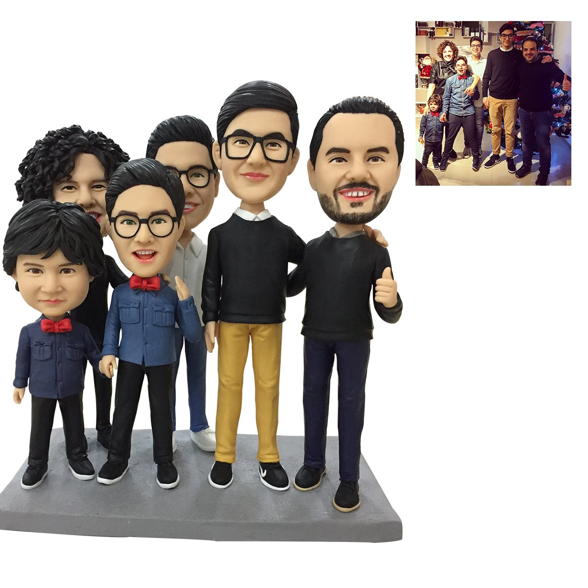 Personalized Fully Customizable 6 Person Bobblehead with Engraved Text - Premium bobblehead from Gift Me A Break - Just $244.99! Shop now at giftmeabreak