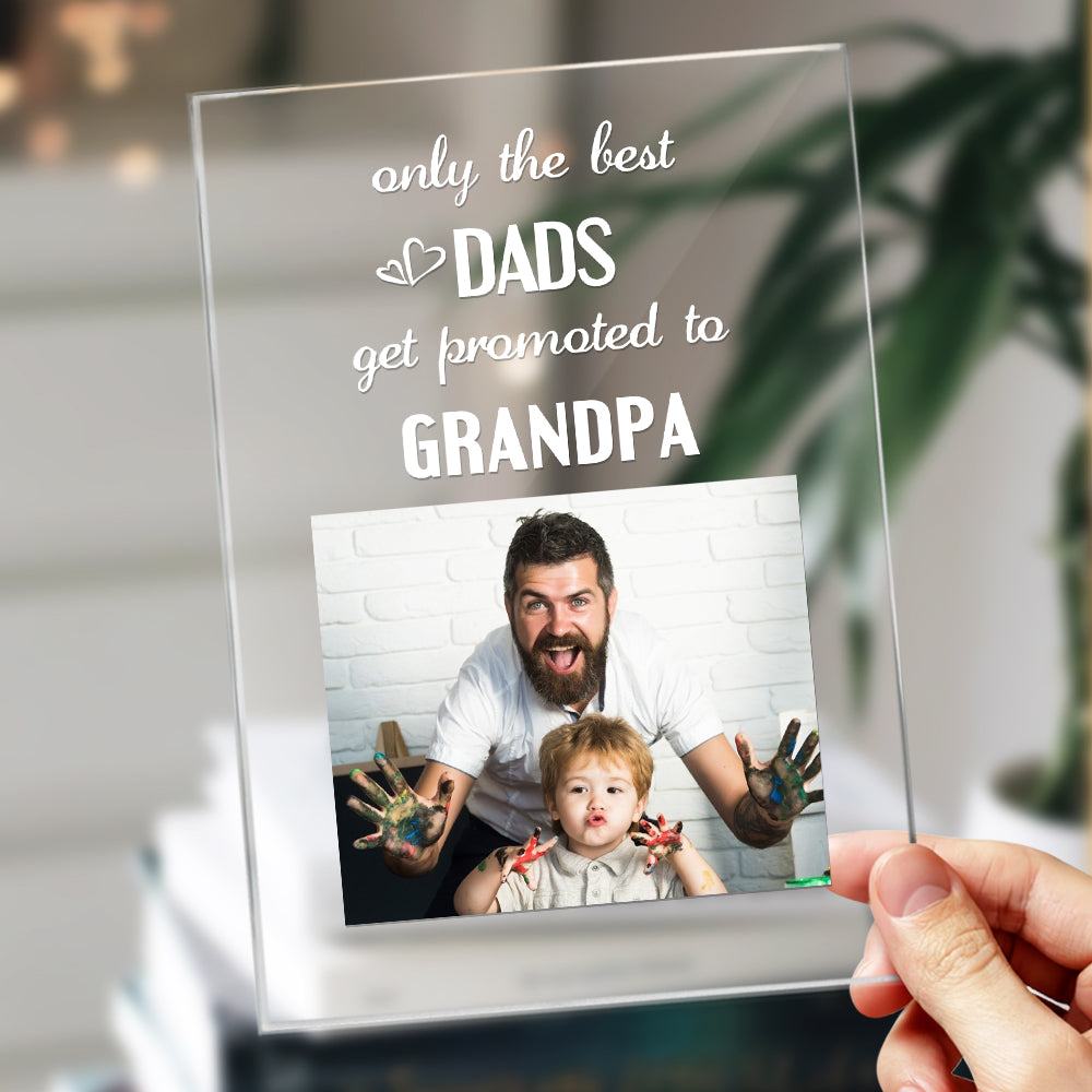 Personalized Custom Photo "Only the Best Dads Get Promoted to Grandpa" Night Light