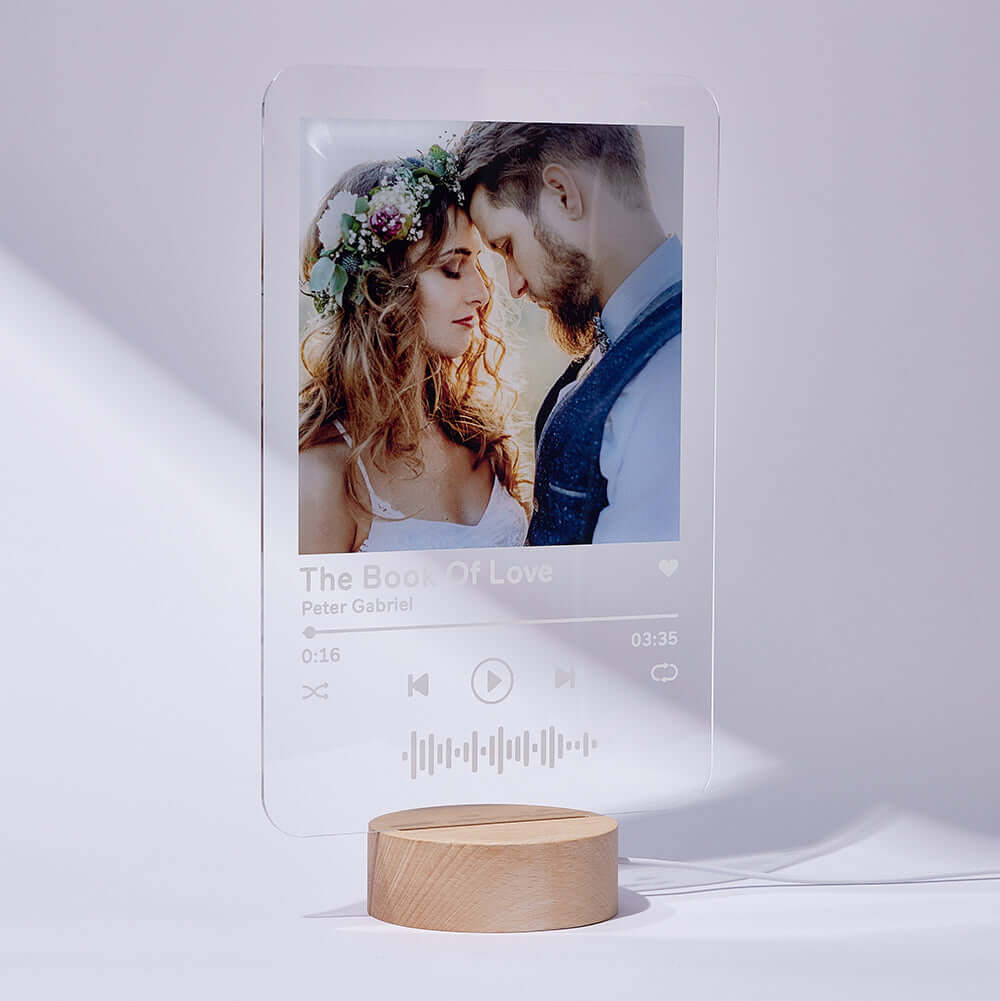 Personalized Custom Acrylic Scannable Code Album Lamp Night Light - 3 Sizes