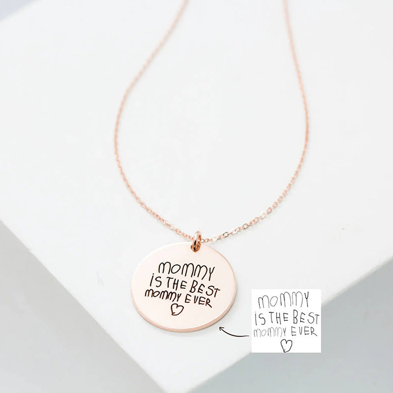 Personalized Signature Coin Necklace Stainless Steel Pendant Necklace - Premium necklace from Gift Me A Break - Just $26.99! Shop now at giftmeabreak