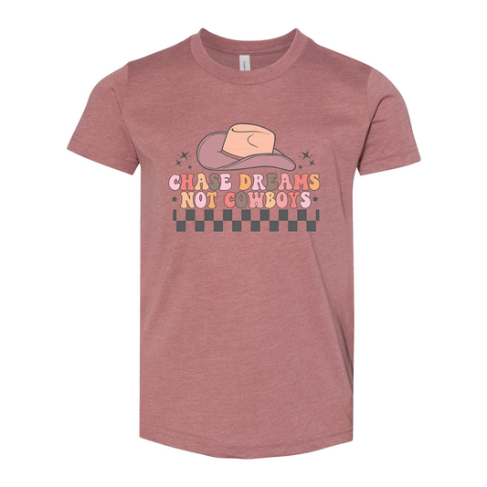 Girl's Chase Dreams, Not Cowboys Graphic Tee