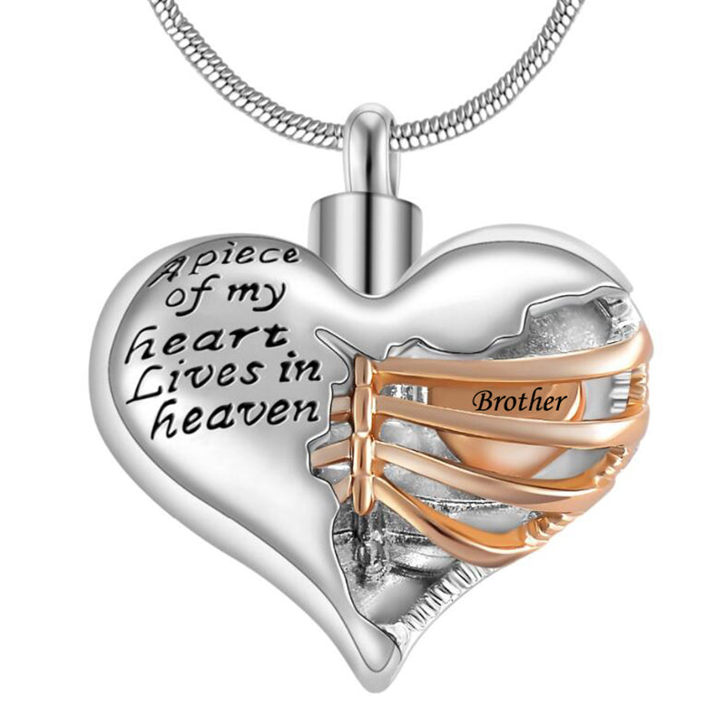 Stainless Steel Custom Heart Crematory Necklace Keepsake - Premium women's necklace from Gift Me A Break - Just $50.45! Shop now at giftmeabreak