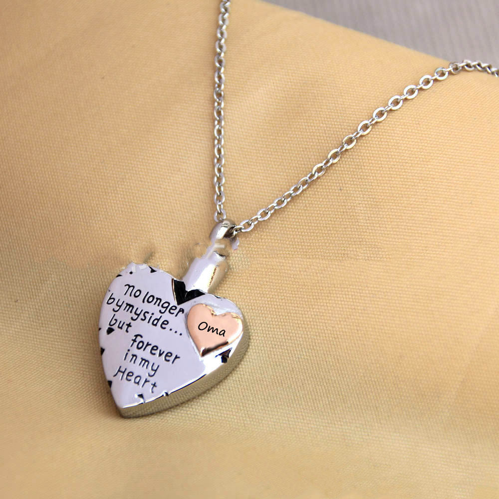 Stainless Steel Heart Shaped Urn for Ashes Necklace Keepsake