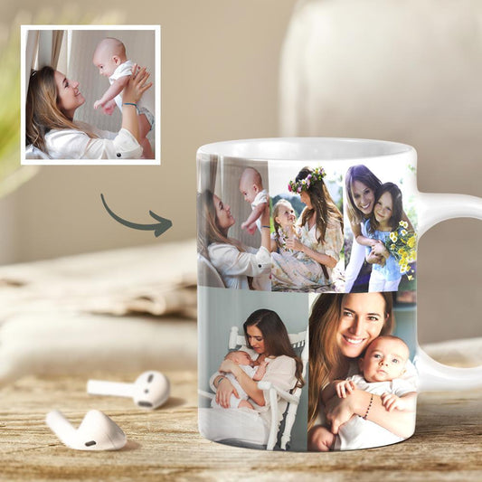 Personalized Custom Picture Collage Ceramic Coffee Mug with 10 Photos - Premium mug from Gift Me A Break - Just $7.99! Shop now at giftmeabreak