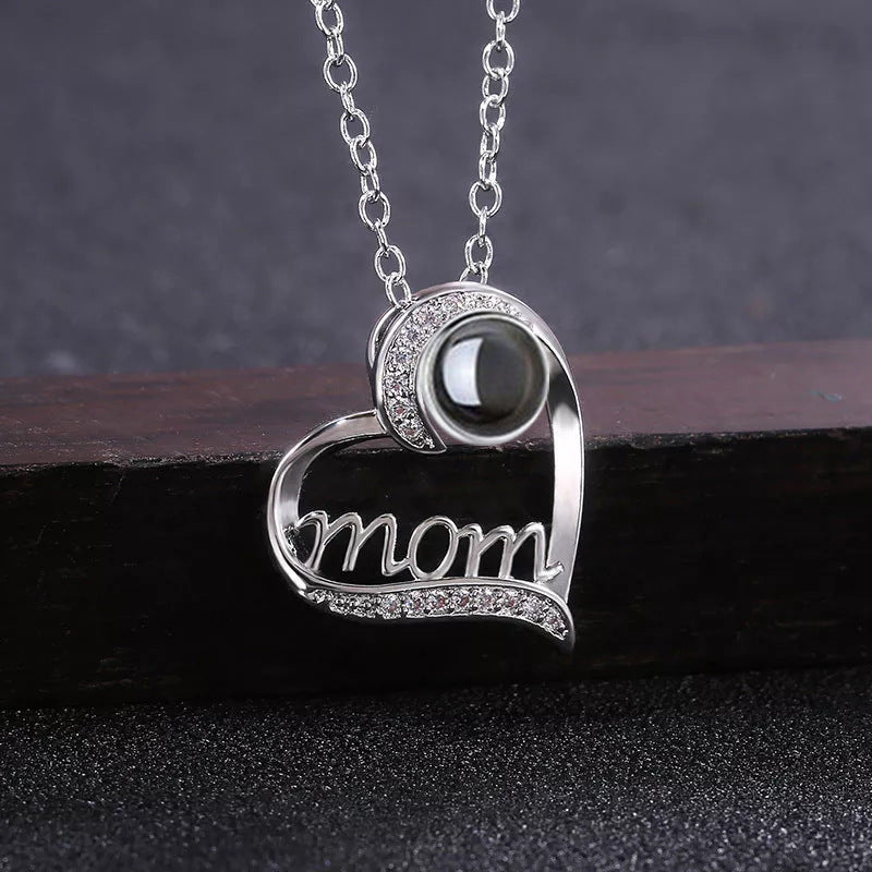 Titanium Steel MOM Heart Shaped Photo Projection Necklace - Premium necklace from Gift Me A Break - Just $38.99! Shop now at giftmeabreak