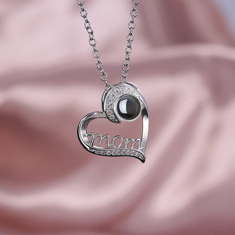 Titanium Steel MOM Heart Shaped Photo Projection Necklace - Premium necklace from Gift Me A Break - Just $38.99! Shop now at giftmeabreak