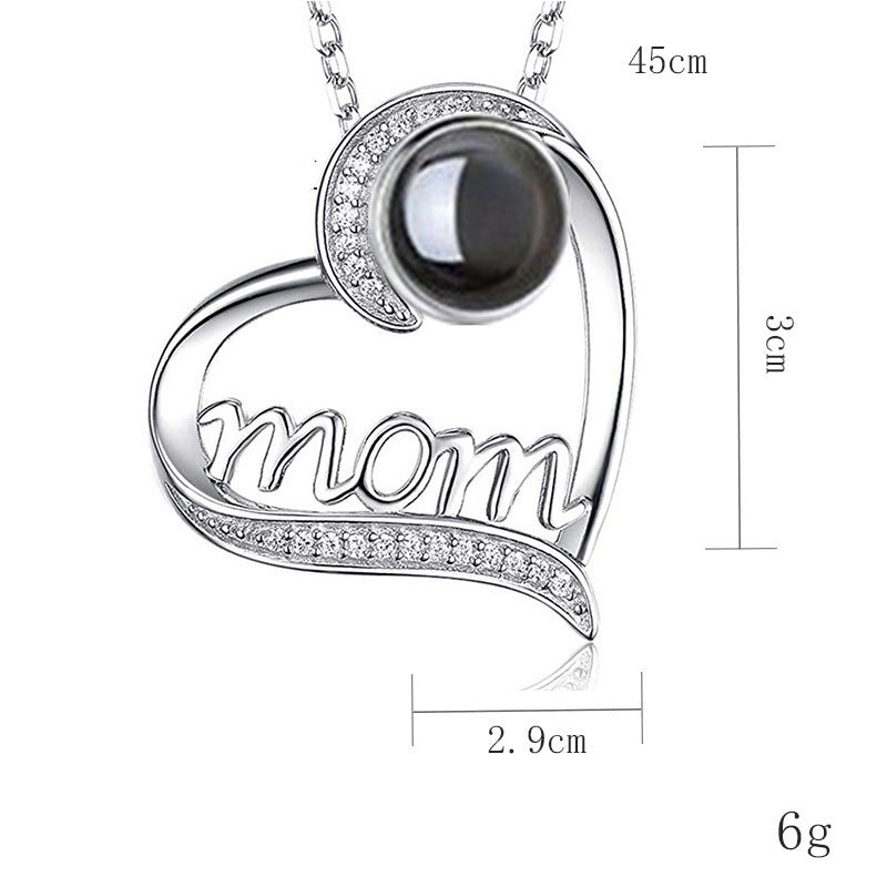 Titanium Steel MOM Heart Shaped Photo Projection Necklace - Premium necklace from Gift Me A Break - Just $38.99! Shop now at giftmeabreak