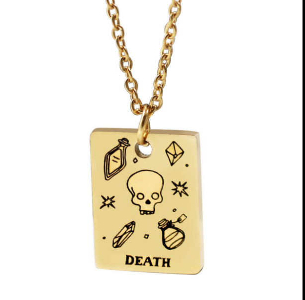 Stainless Steel Tarot Card Pendant Necklace