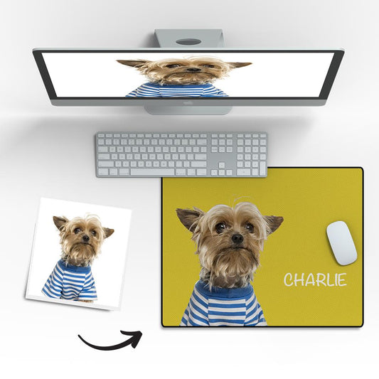 Personalized Custom Pet Photo Mouse Pad with Name