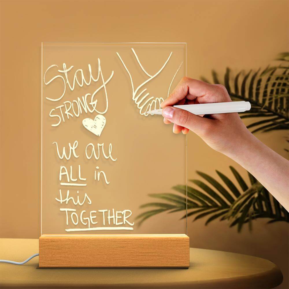 Personalized Custom Acrylic Handwriting Message Board with Pen Night Light