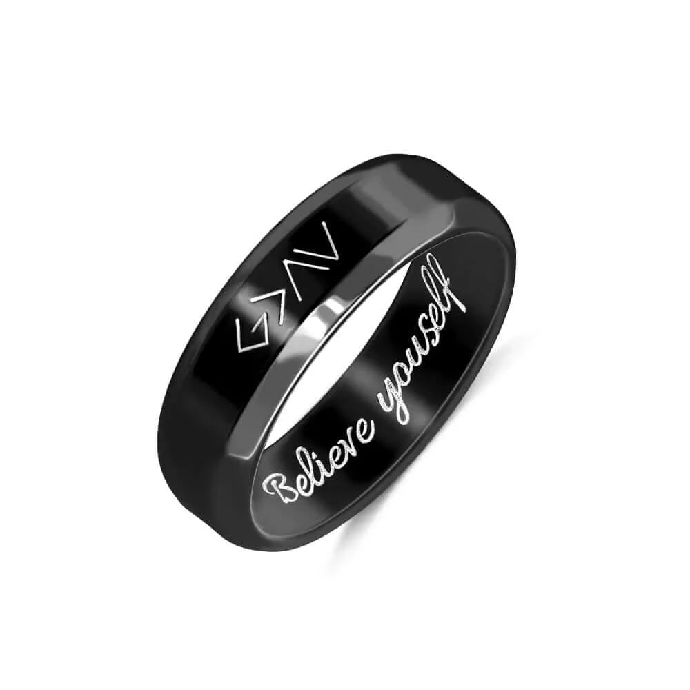 Engraved "God is Greater Than The Highs and Lows" Unisex Ring