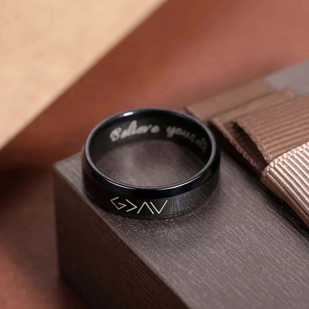 Engraved "God is Greater Than The Highs and Lows" Unisex Ring