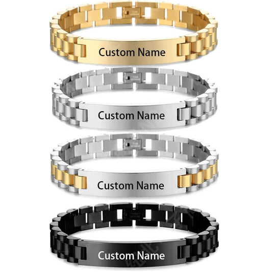 Men's Stainless Steel Engravable Name Bracelet - Premium bracelet from DSers - Just $29.99! Shop now at giftmeabreak