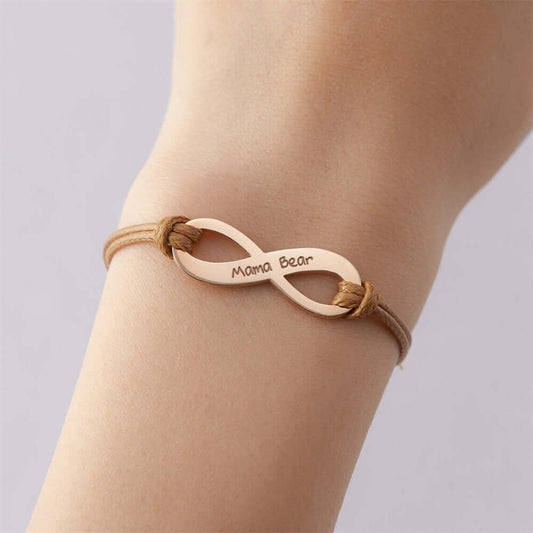 Personalize Stainless Steel Rope Infinity Adjustable Bracelet