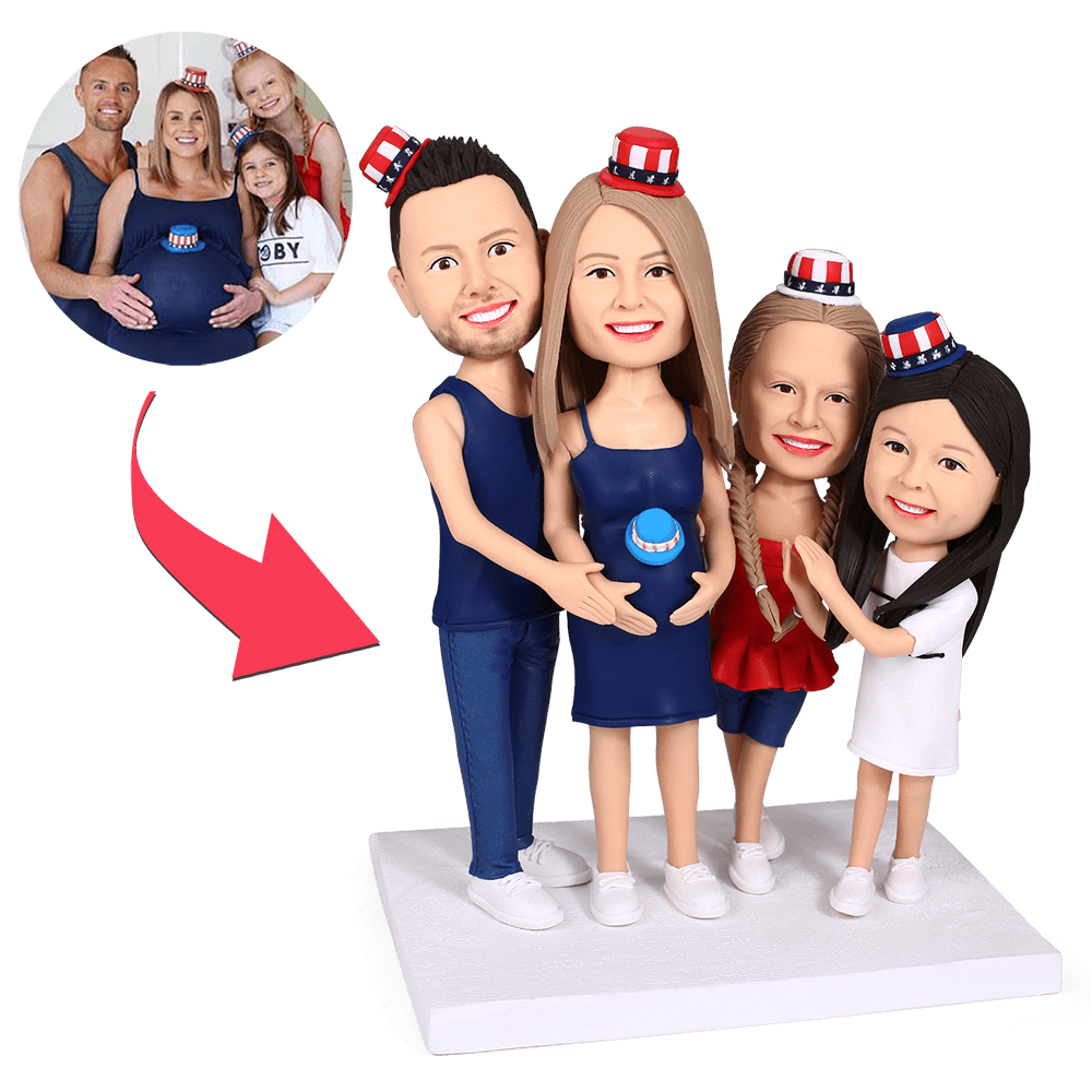 Personalized Fully Customizable 4 Person Bobblehead - Premium bobblehead from Gift Me A Break - Just $201.99! Shop now at giftmeabreak