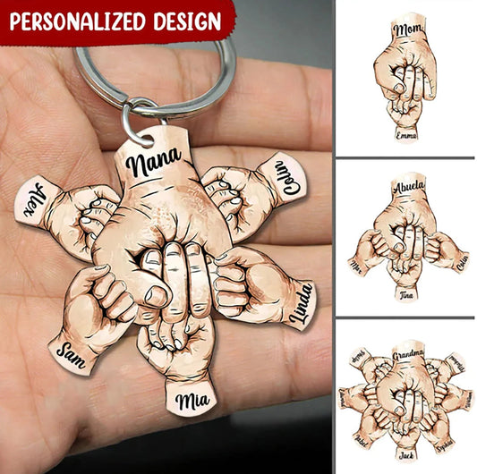 Personalized Engraved Plus Custom Fists Name Hand Keychain - Premium  from giftmeabreak - Just $14.99! Shop now at giftmeabreak