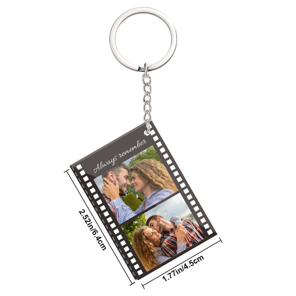 Custom Personalized Film Strip Photo Acrylic Keychain with Text