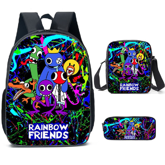  Rainbow Friends 3Pcs/Set Backpack, Messenger Bag, Pencil Case