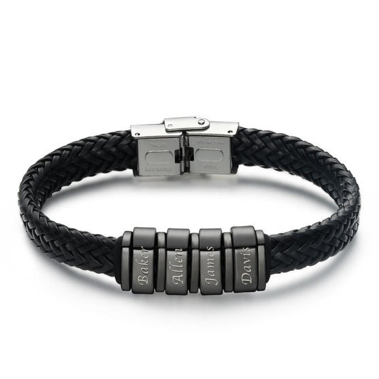 Personalized Men's Bracelet with 1-6 Charms - Premium men's bracelet from Gift Me A Break - Just $17.99! Shop now at giftmeabreak