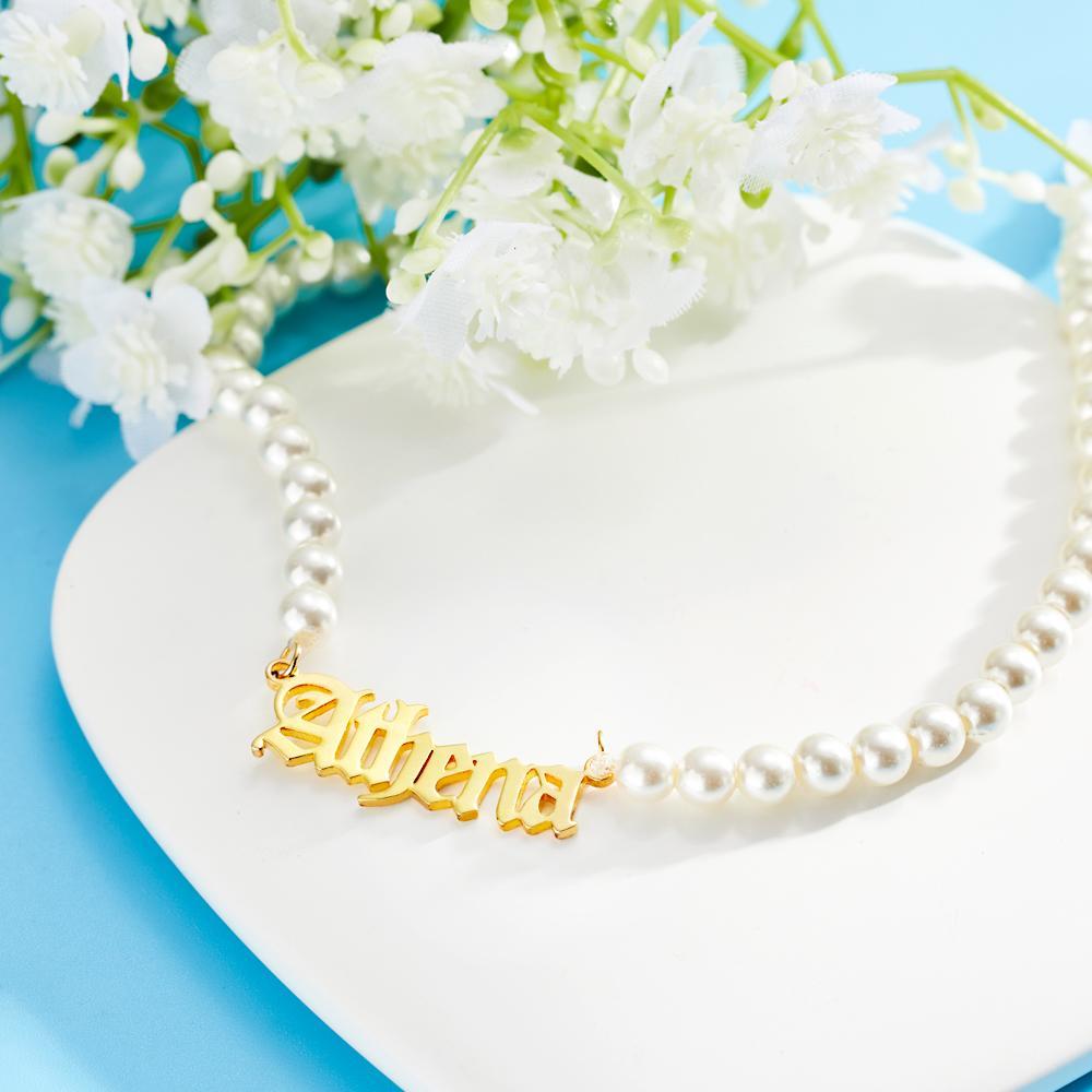 Personalized Pearl Name Necklace - Premium name necklace from Gift Me A Break - Just $22.99! Shop now at giftmeabreak