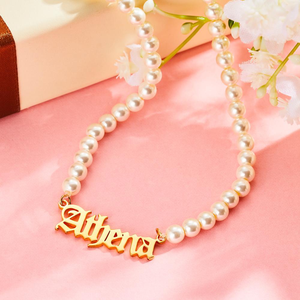 Personalized Pearl Name Necklace - Premium name necklace from Gift Me A Break - Just $22.99! Shop now at giftmeabreak