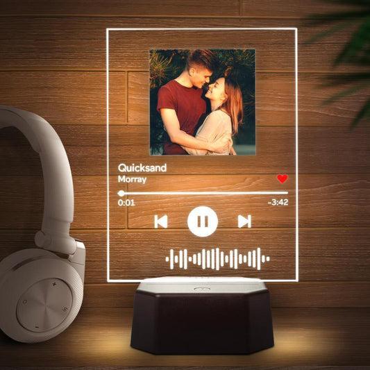 Personalized Custom Scannable Code Album Cover LED Lamp with Bluetooth Speaker