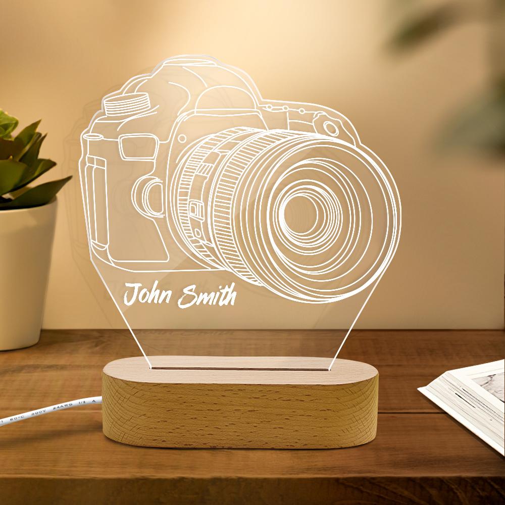 Personalized Name 3D Camera Photographer Acrylic Night Light - Premium light from MadeMine - Just $18.99! Shop now at giftmeabreak
